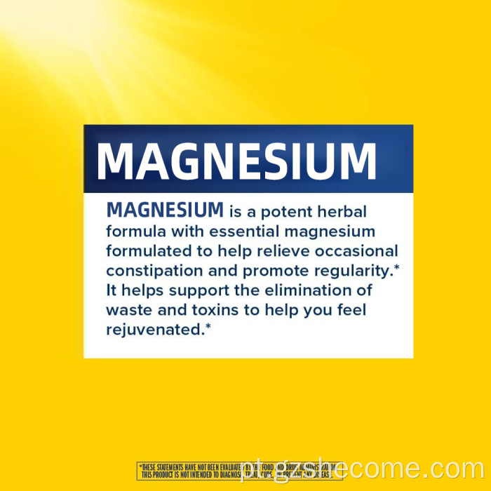 Suplemento de magnésio com fórmula noturna de ervas recém-chegadas